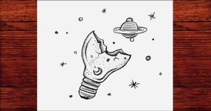 Karakalem ampul çizimi nasıl yapılır?